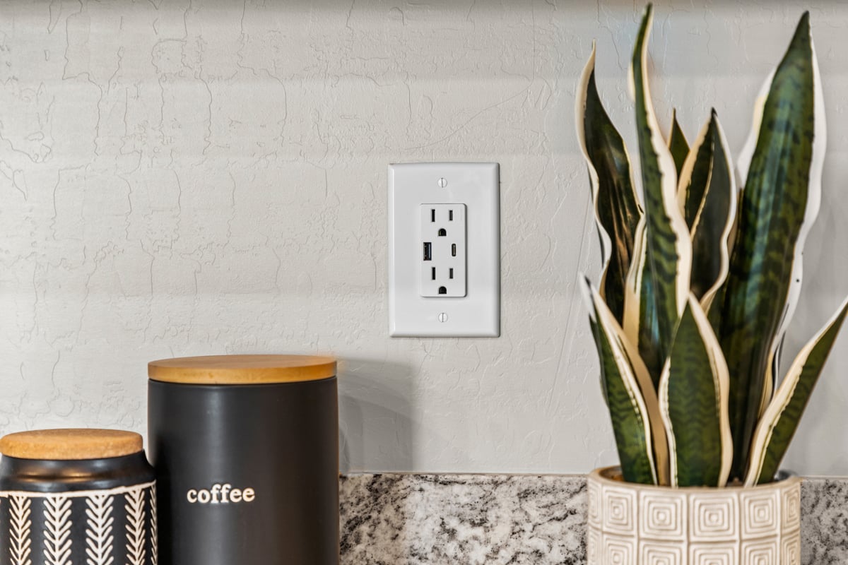 Kitchen USB charging receptacle