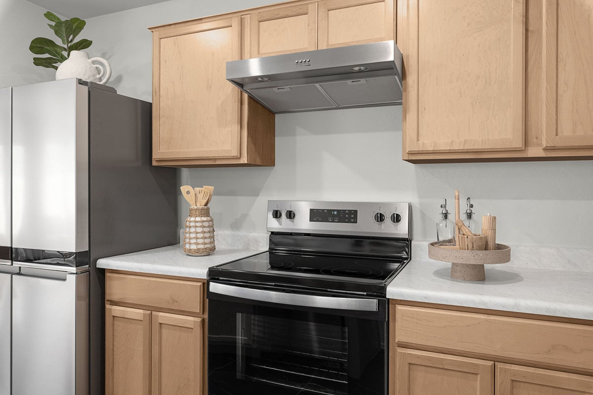 Stainless steel kitchen appliances