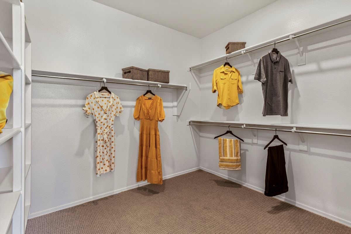 Spacious walk-in closet at primary bedroom