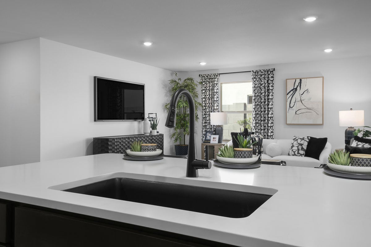 Island with undermount sink