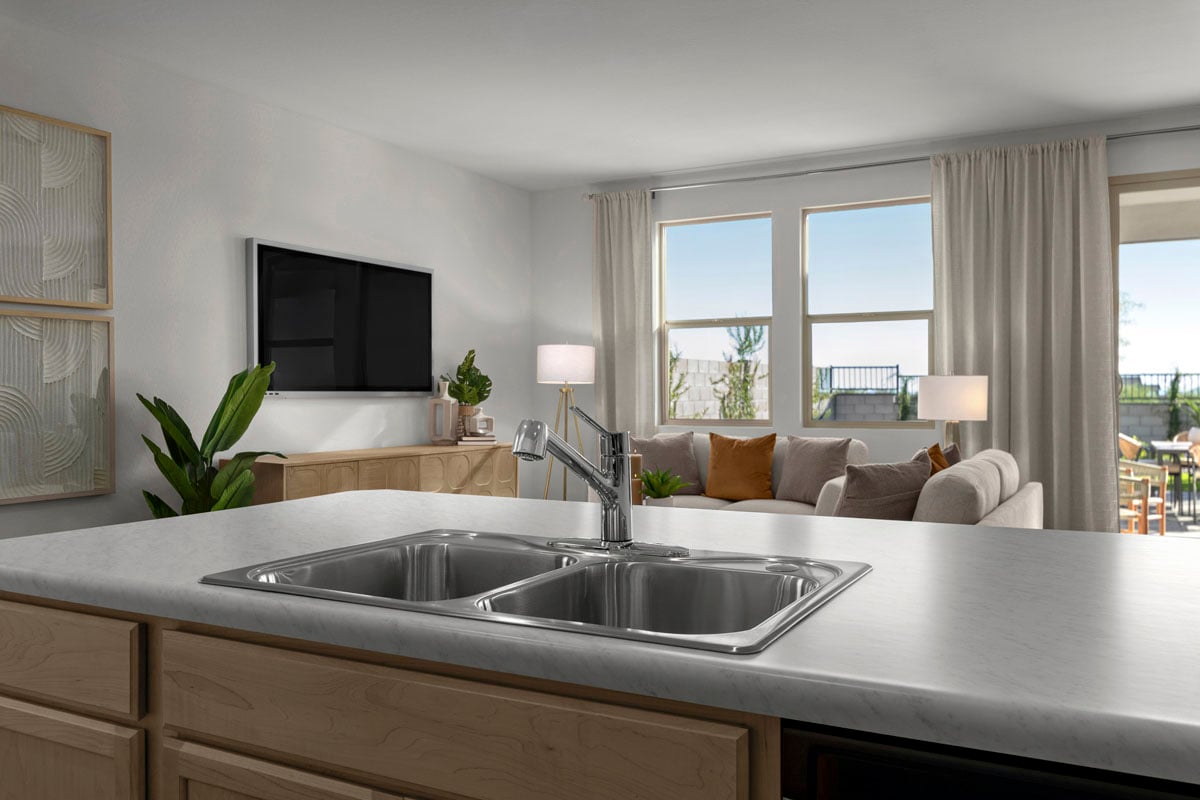 Island with dual-basin sink