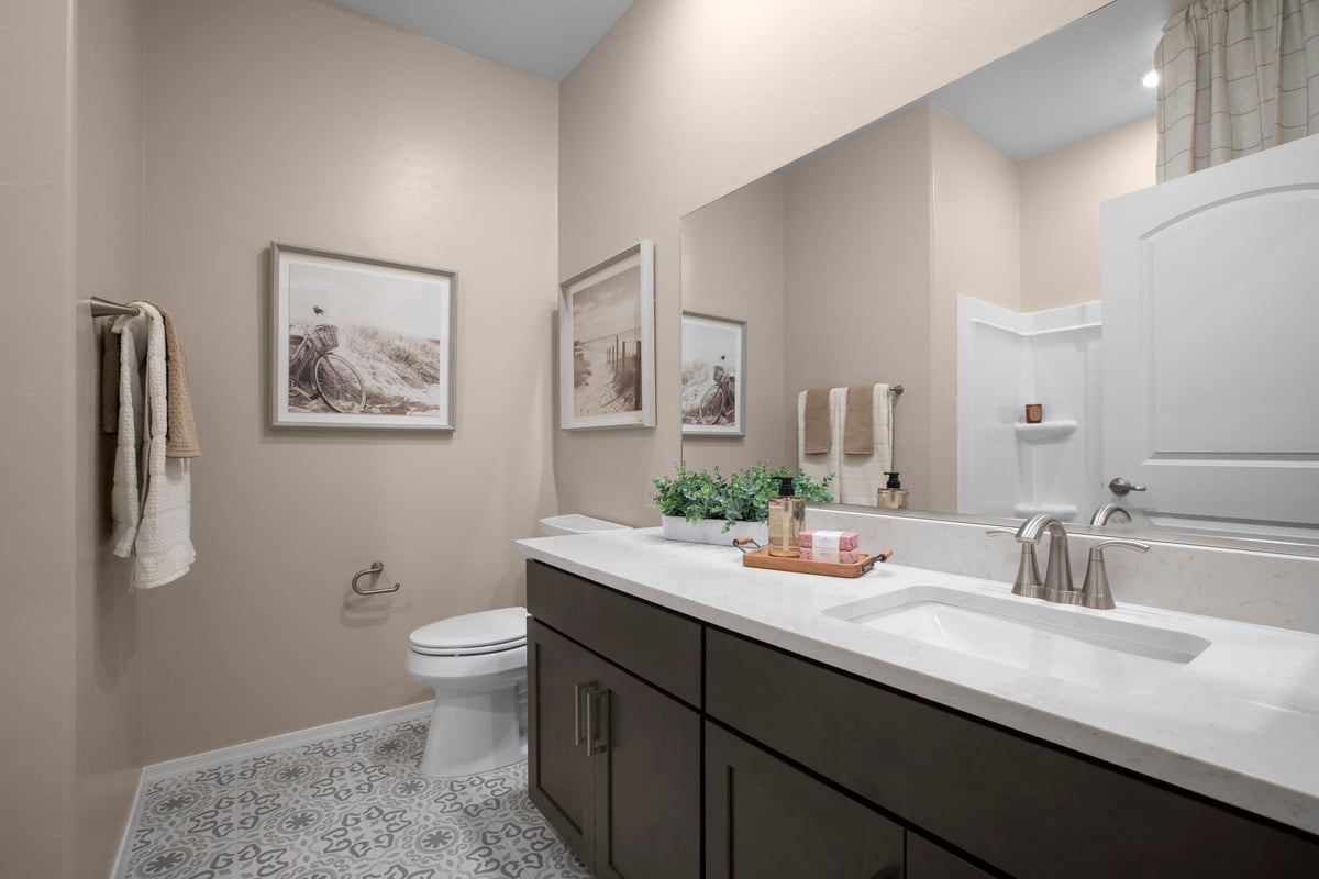 Upgraded extended vanity at bath 2