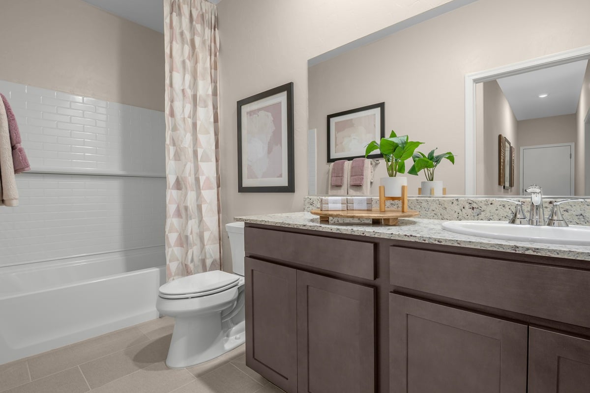 Optional extended vanity at bath 2