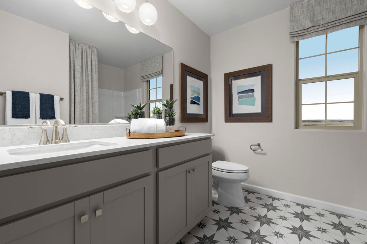Optional extended vanity at bath 2