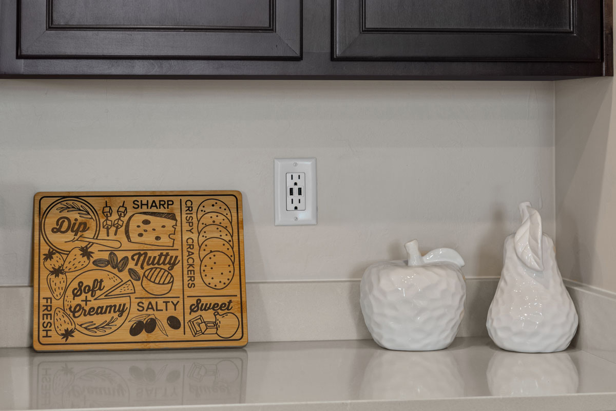 Kitchen USB charging receptacle