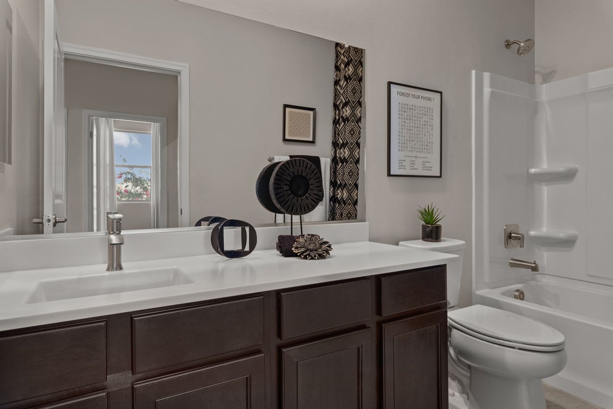 Optional extended vanity at bath 2