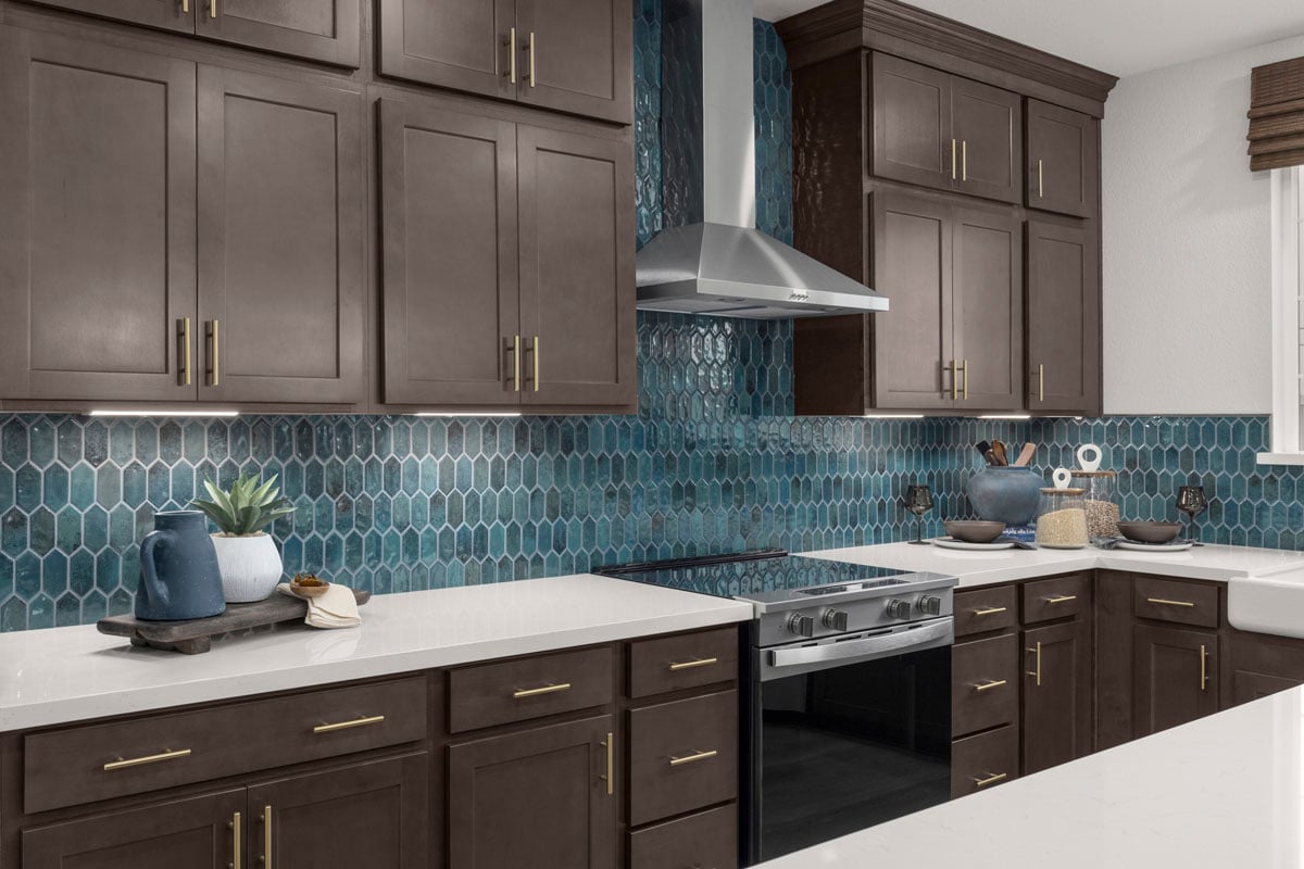 Decorative tile kitchen backsplash