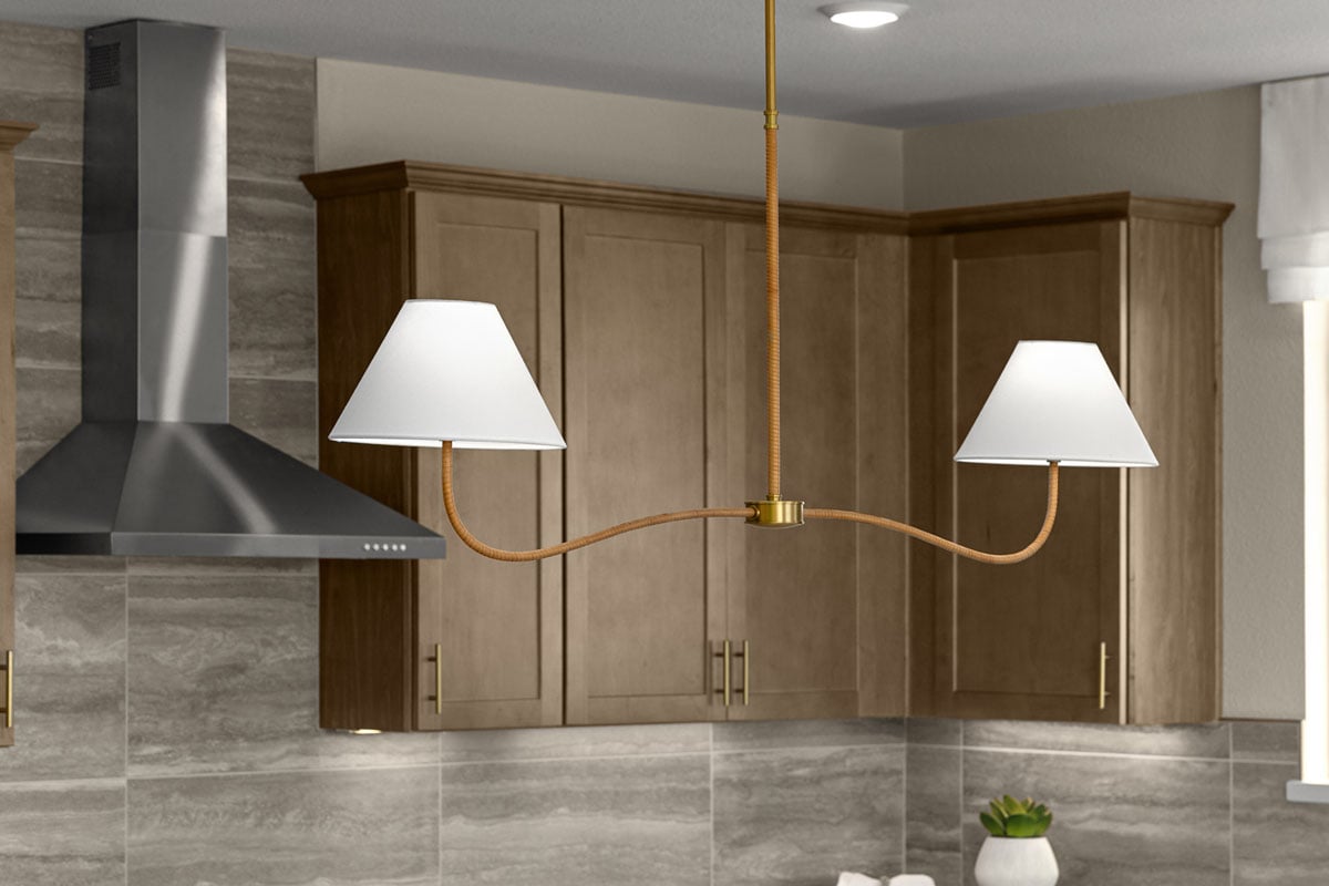 Pendant light fixtures at kitchen 