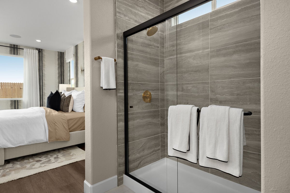 Walk-in shower at primary bath