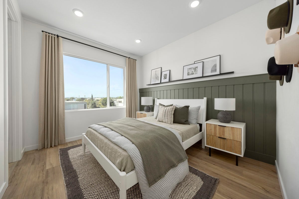 Hard-surface flooring at secondary bedrooms