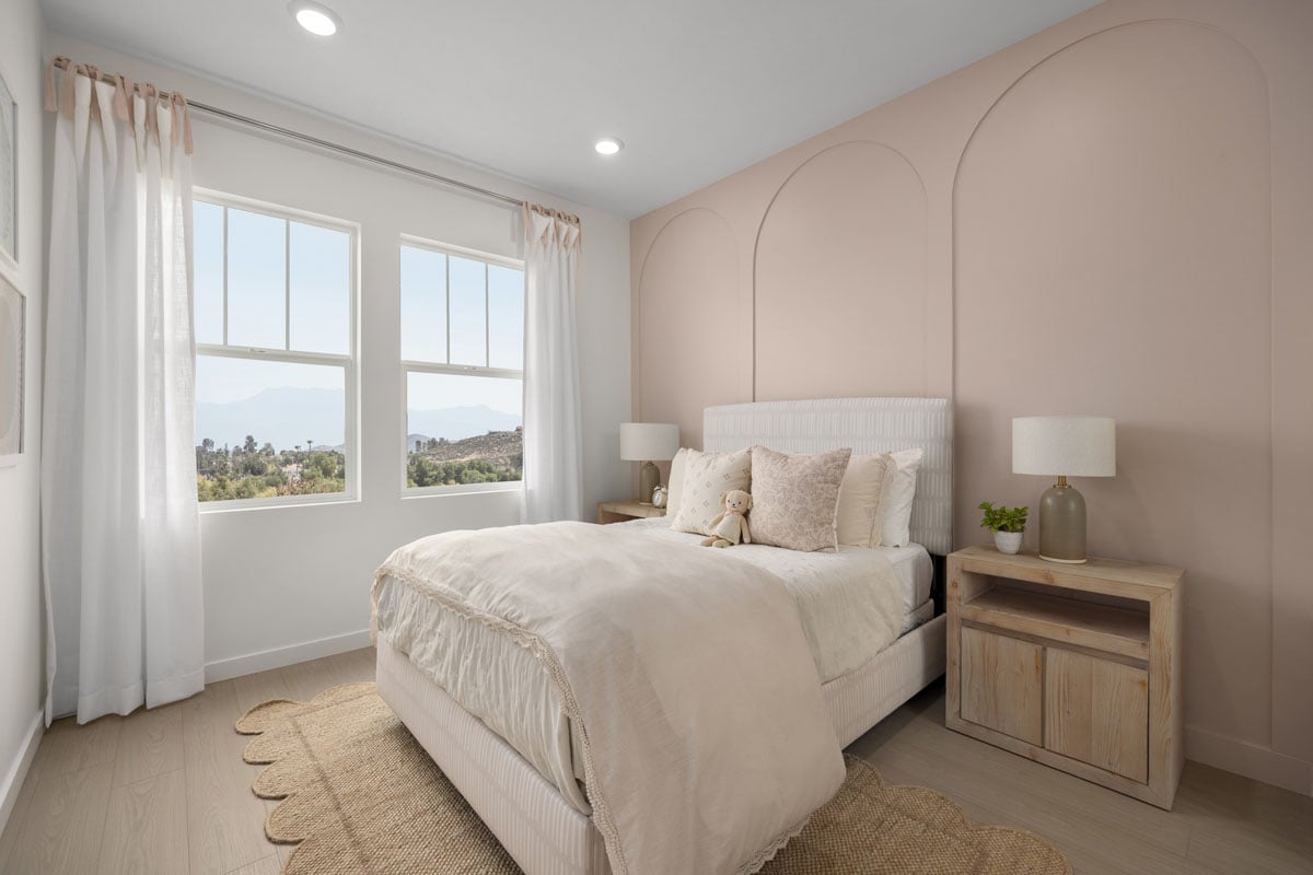 Hard-surface flooring at secondary bedrooms