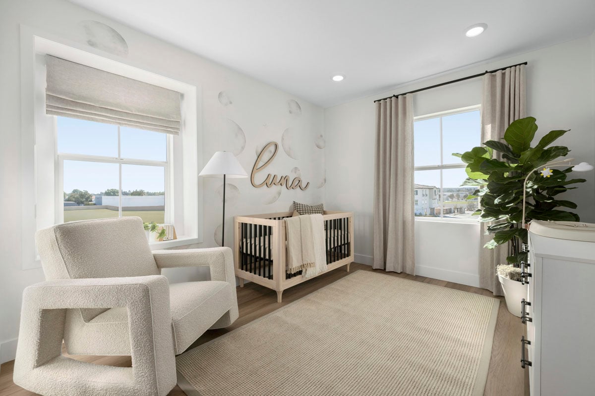 Hard-surface flooring at secondary bedrooms