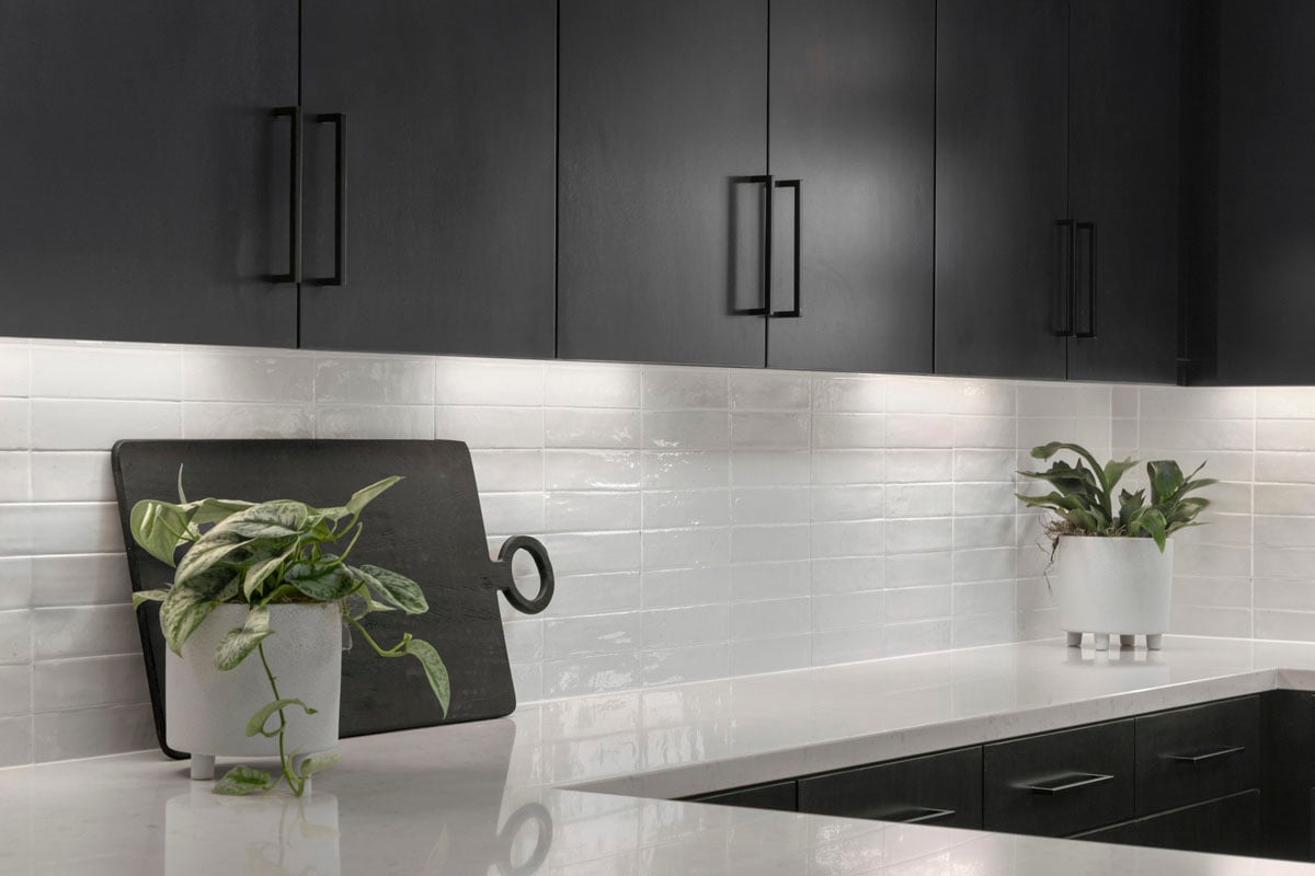 Full-height backsplash