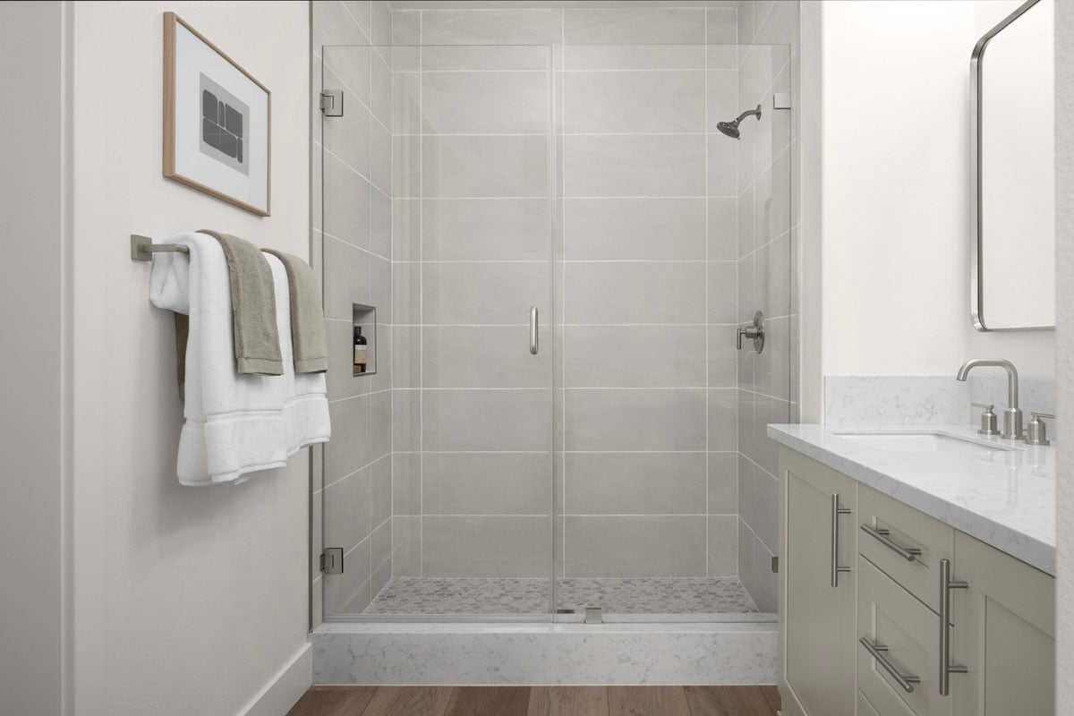 Upgraded shower at primary bath