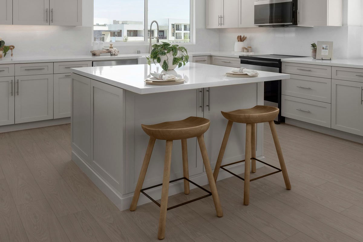 Kitchen island with decorative paneling