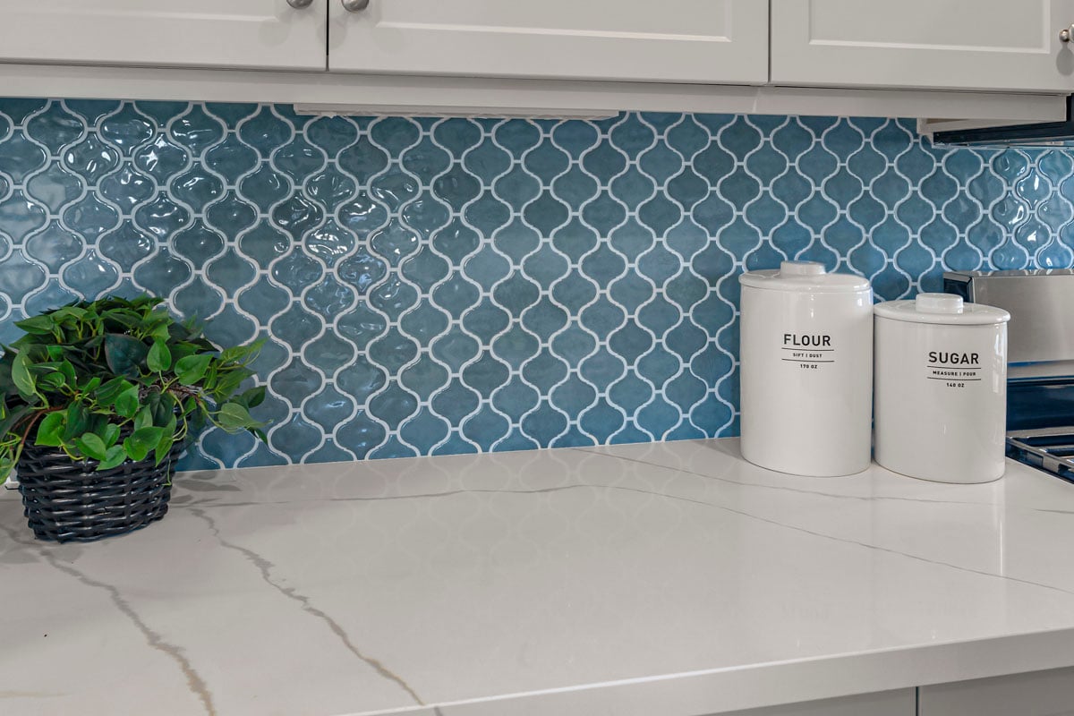 Optional backsplash and countertop at kitchen