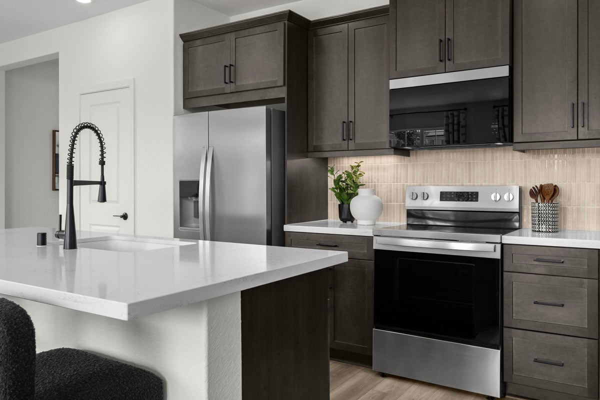 Optional stainless steel kitchen appliances