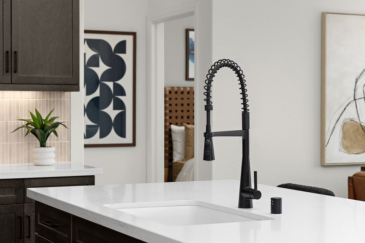 Optional matte black kitchen faucet