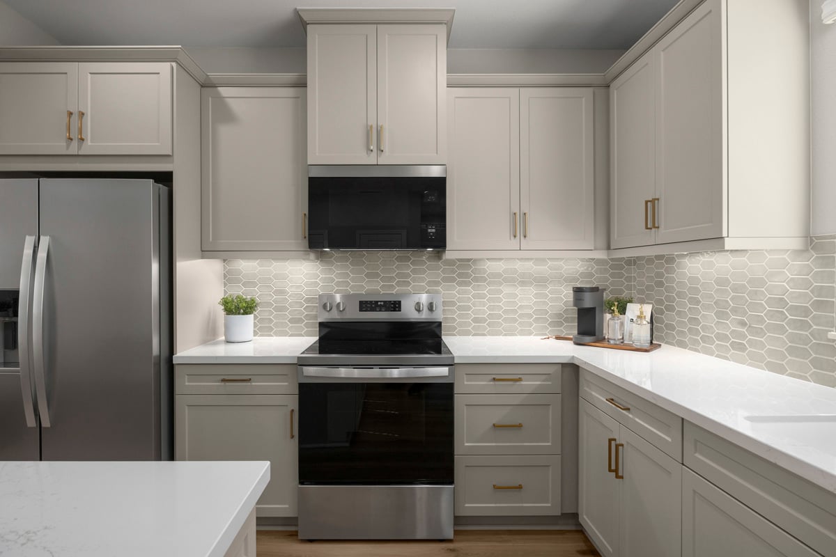 Optional stainless steel kitchen appliances