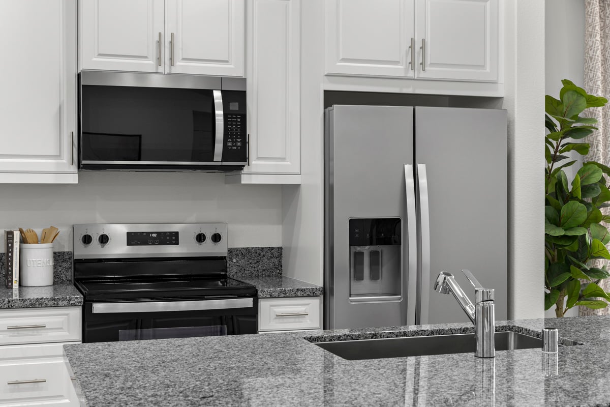 Stainless steel kitchen appliances