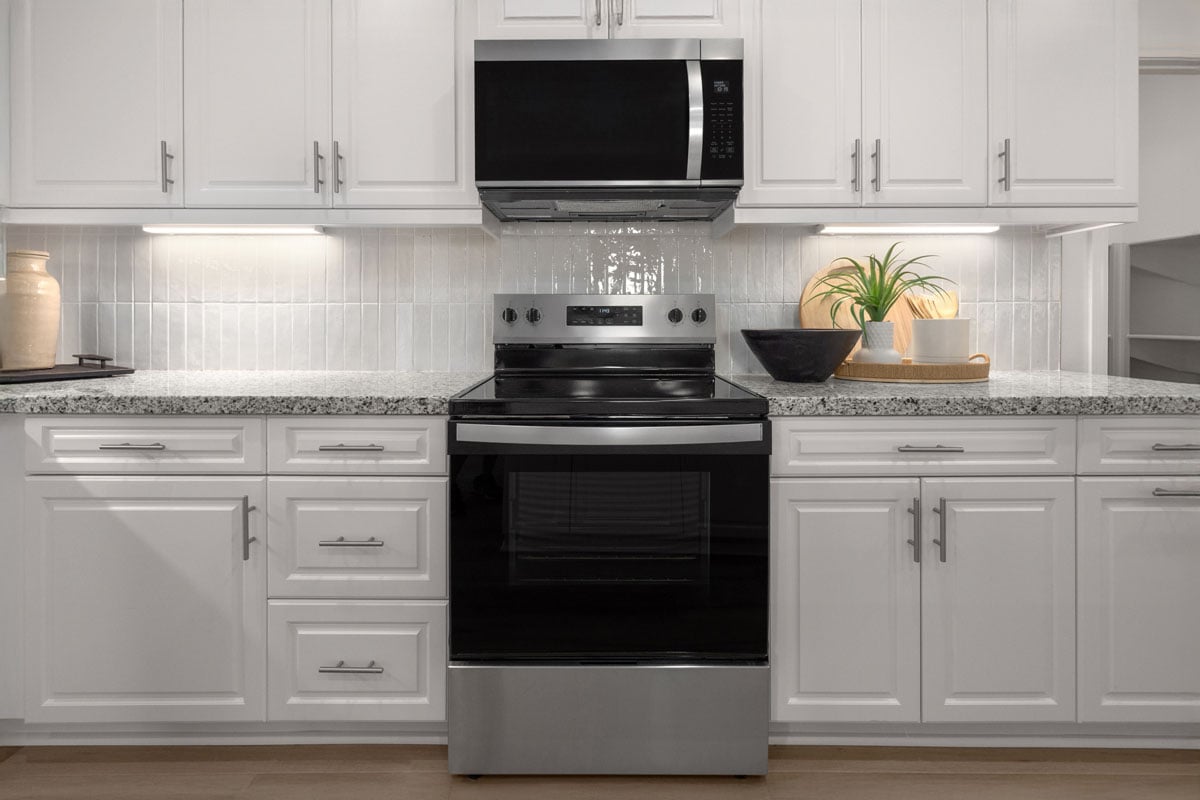 Stainless steel kitchen appliances