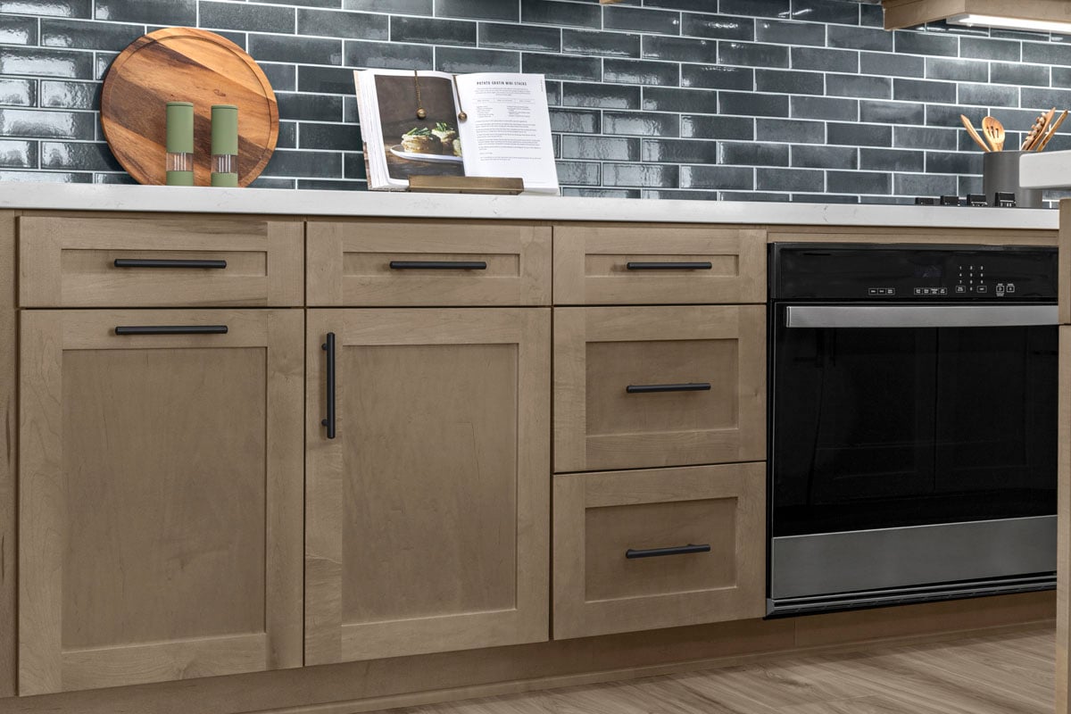 Optional Shaker-style maple cabinets