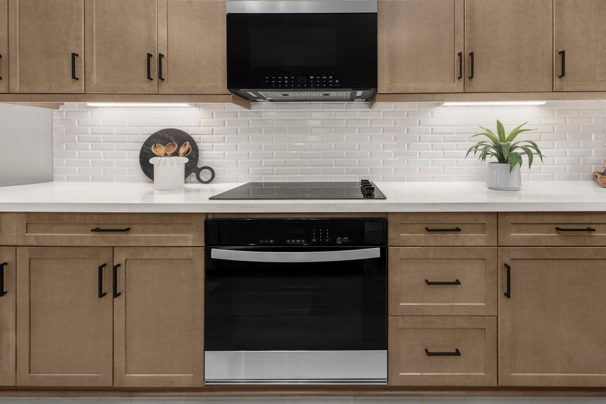 Optional built-in stainless steel range with cooktop