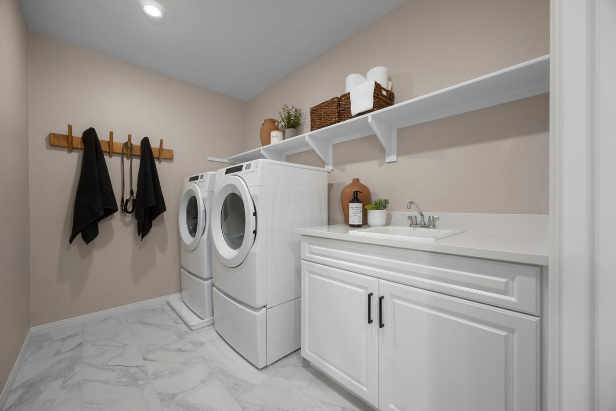 Optional laundry sink and lower cabinets