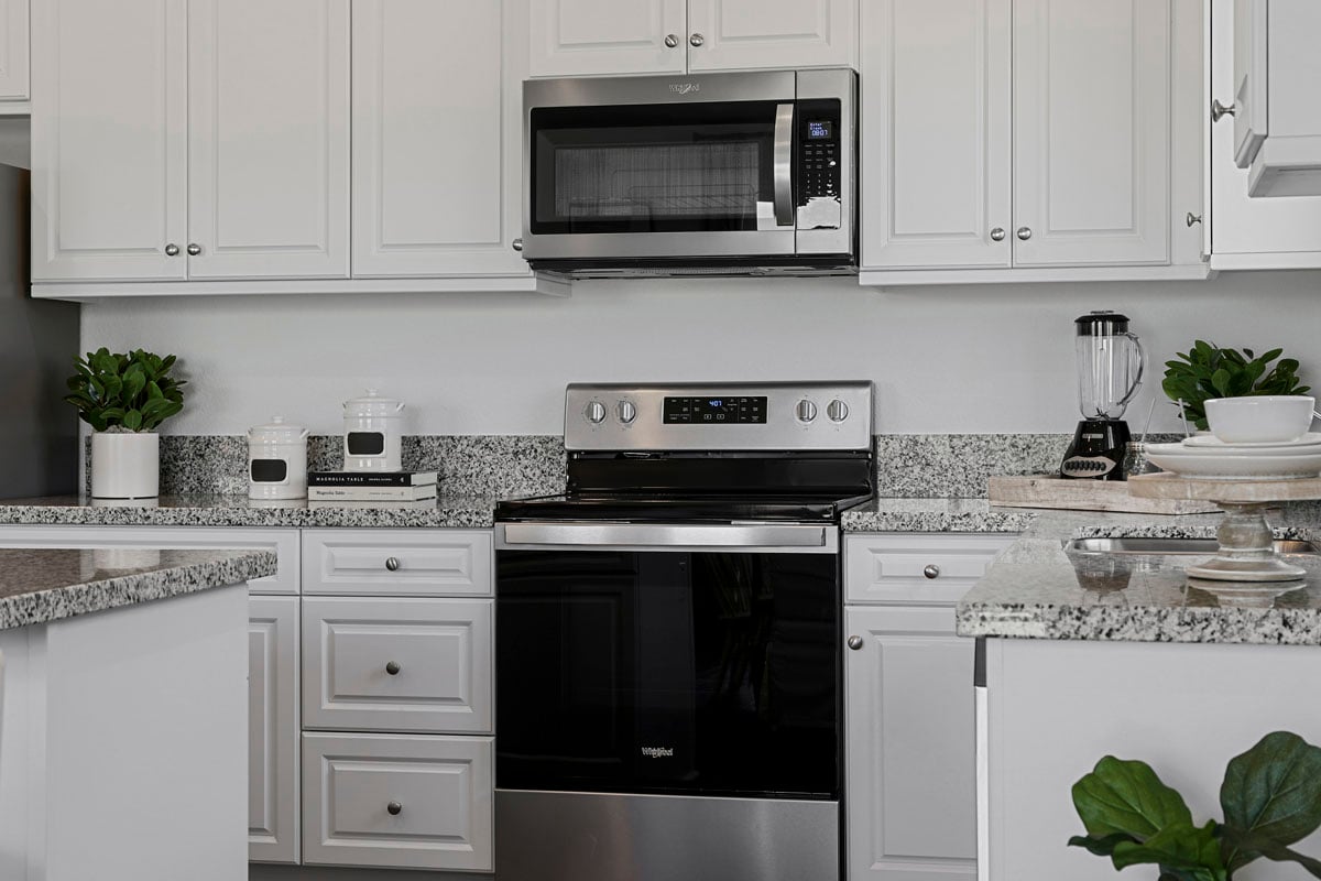 Stainless steel kitchen appliances