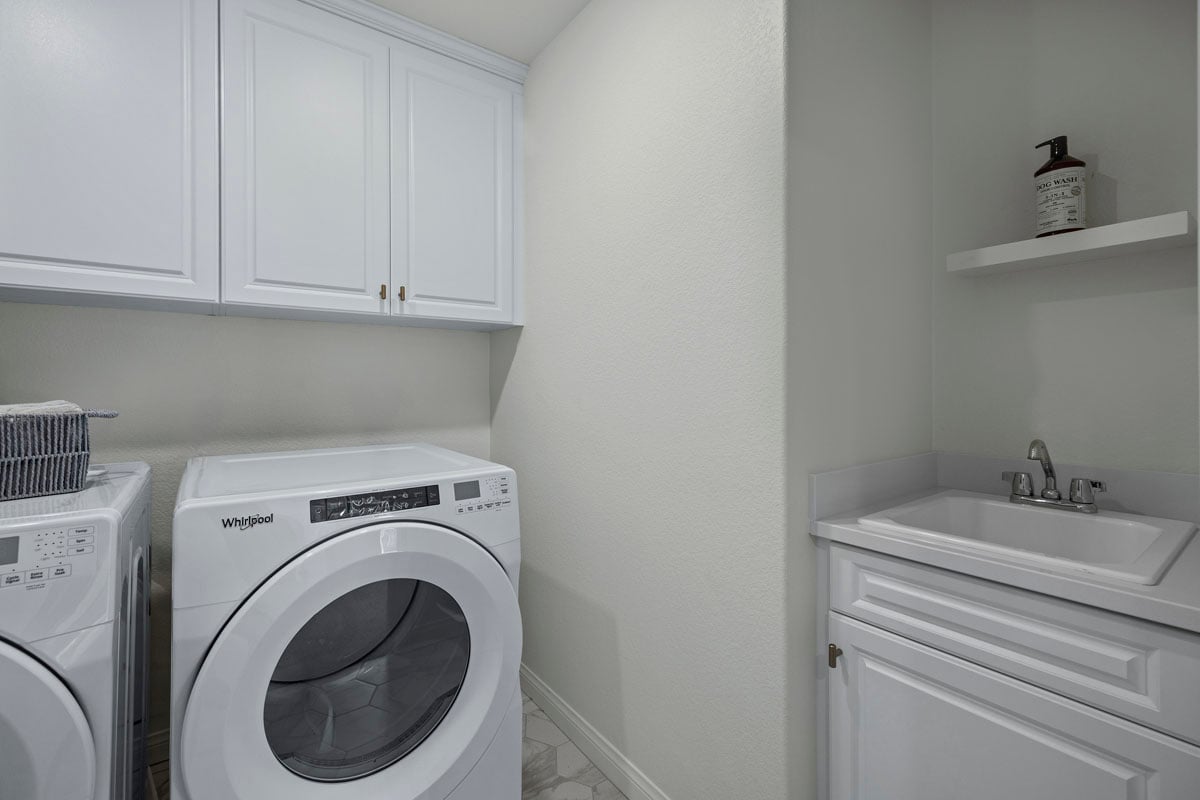 Optional laundry sink and cabinets