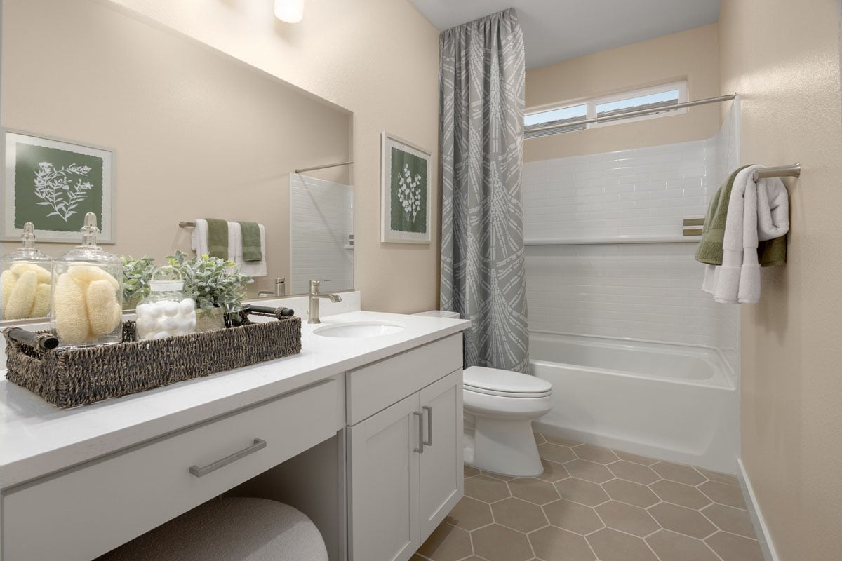 Extended vanity with knee space at bath 2