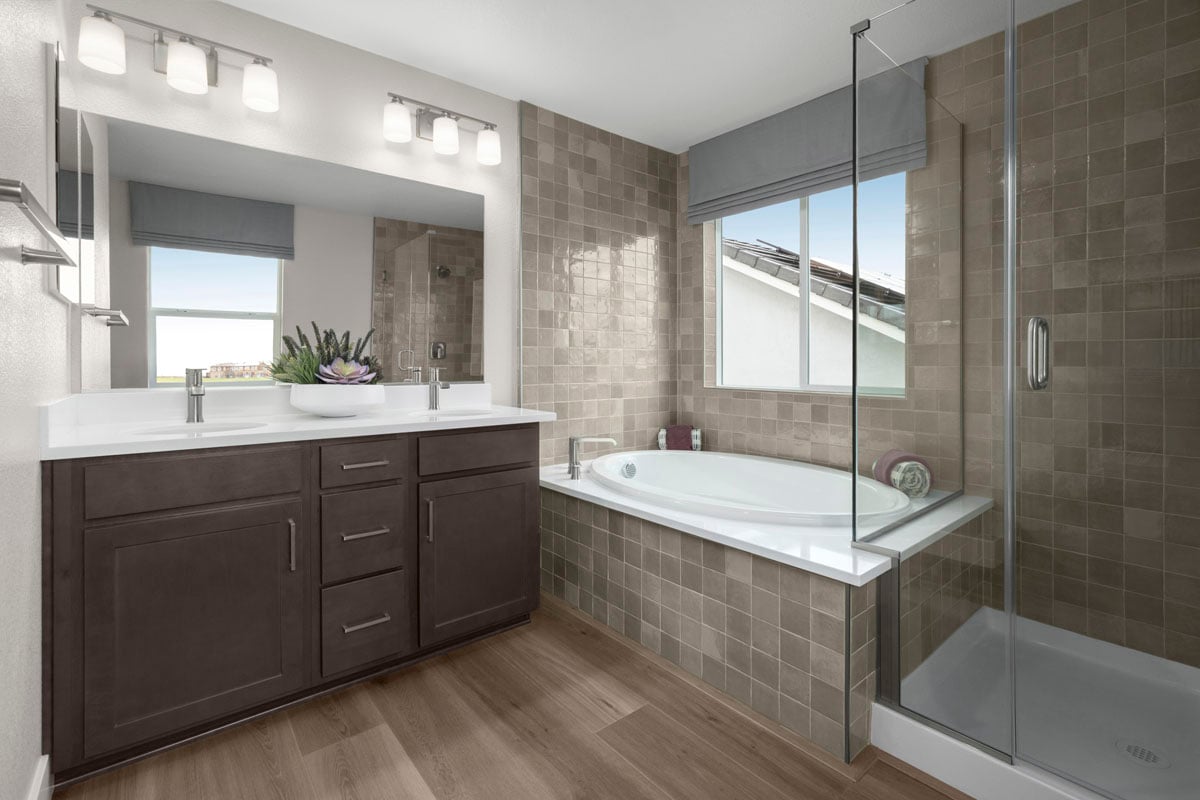 Tub and separate shower at primary bath