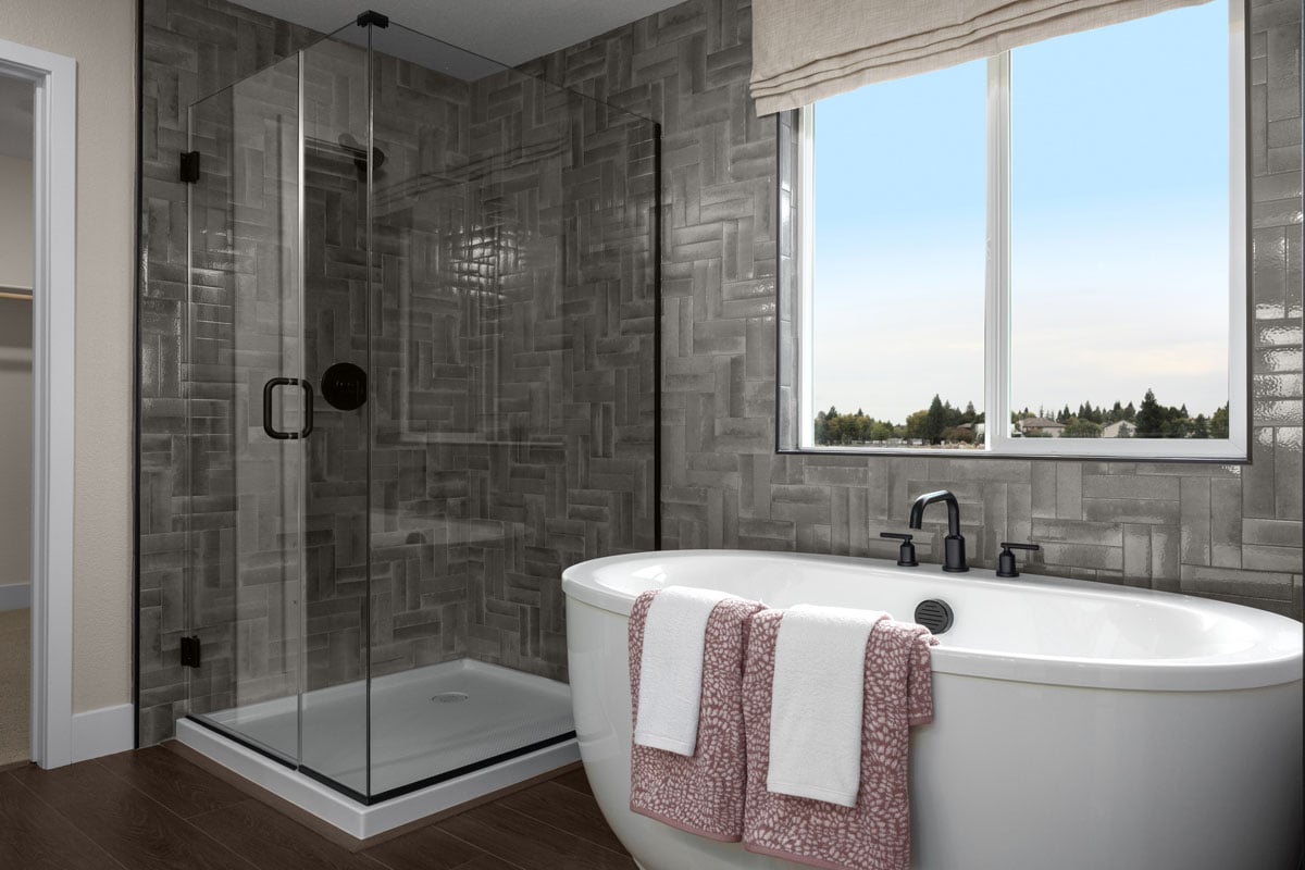 Tub and separate shower at primary bath