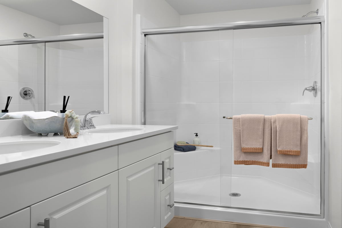 Walk-in shower at primary bath