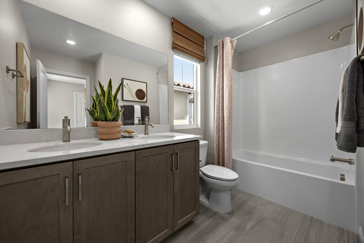 Optional dual sink vanity at bath 2