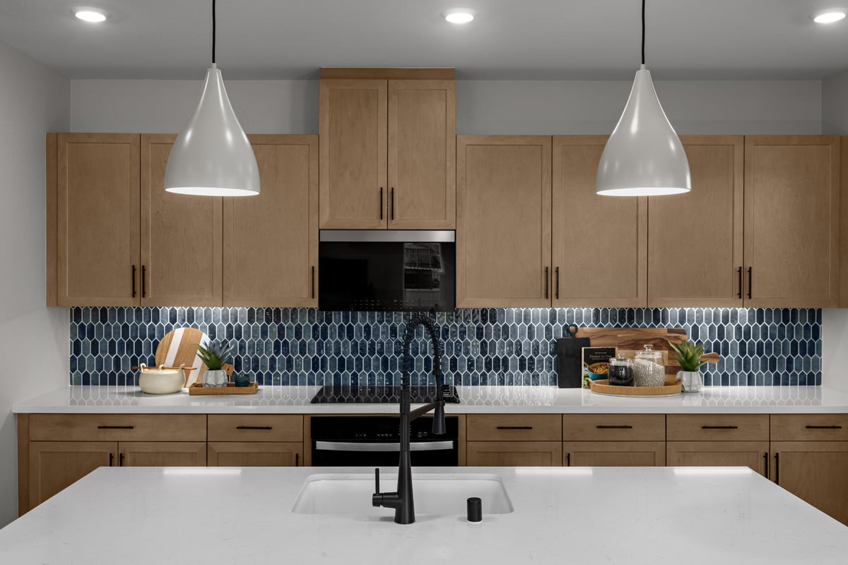 Optional pendent lighting at kitchen