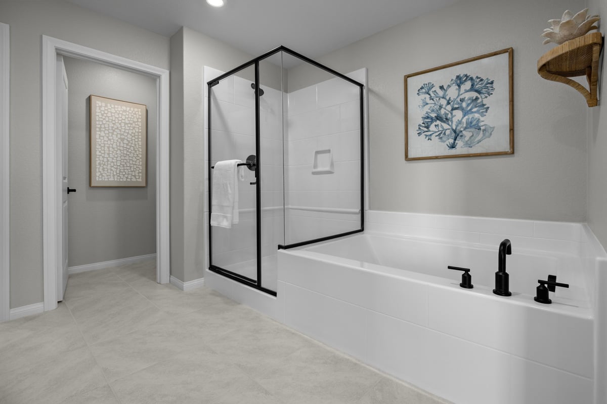 Optional separate tub and shower at primary bath