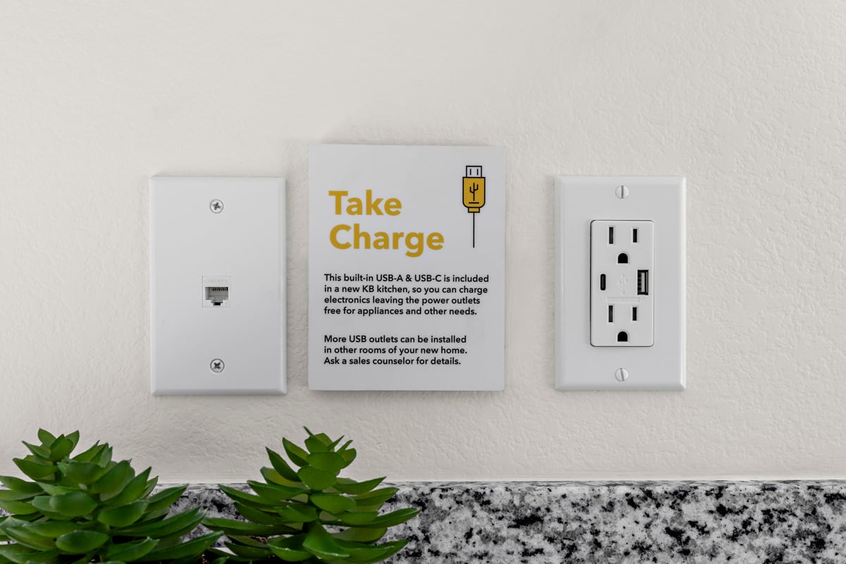 Kitchen USB-A and -C charging station