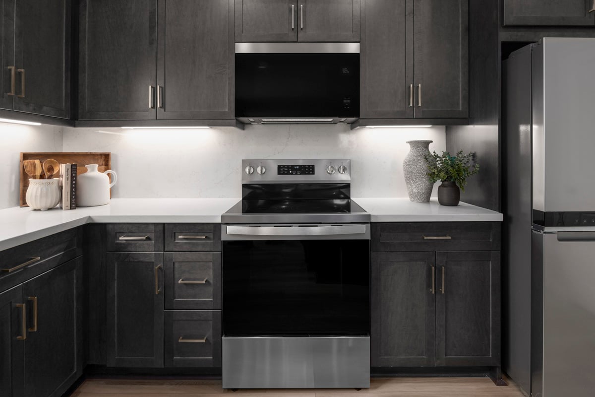 Optional stainless steel kitchen appliances