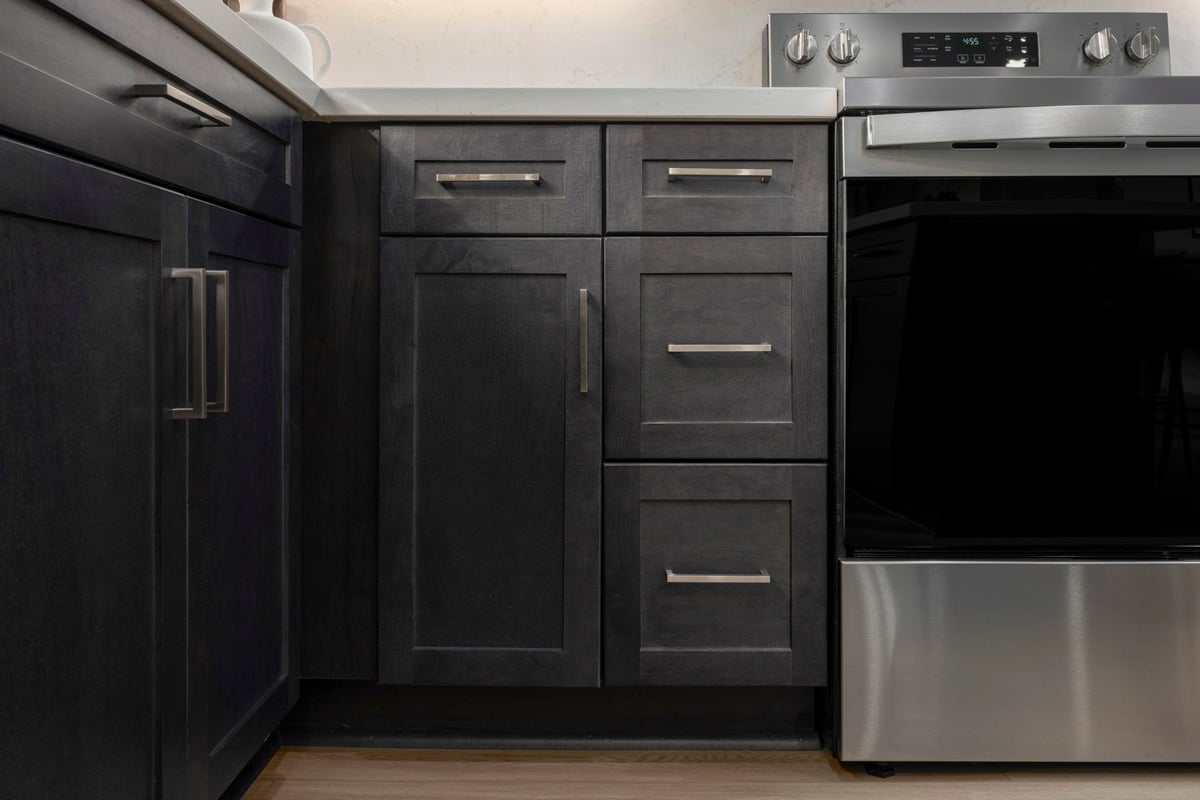 Optional Shaker-style maple cabinets