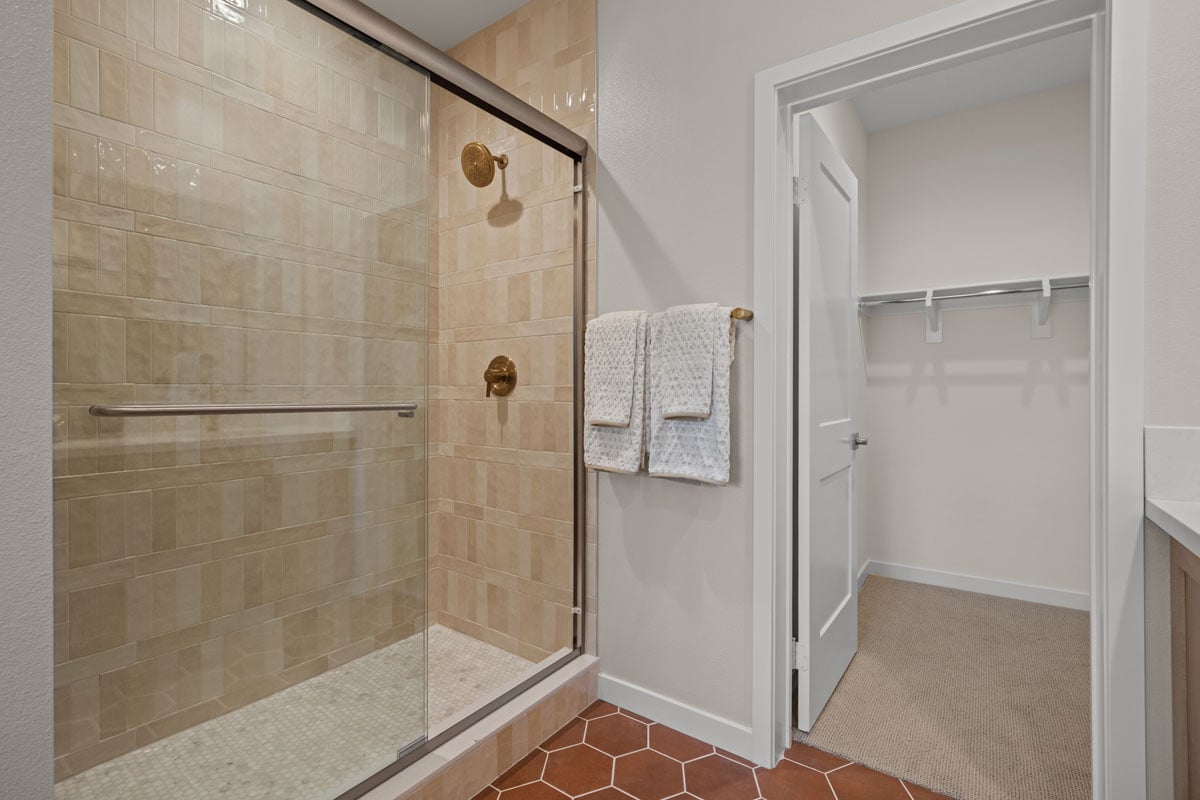 Optional full height tile shower surround