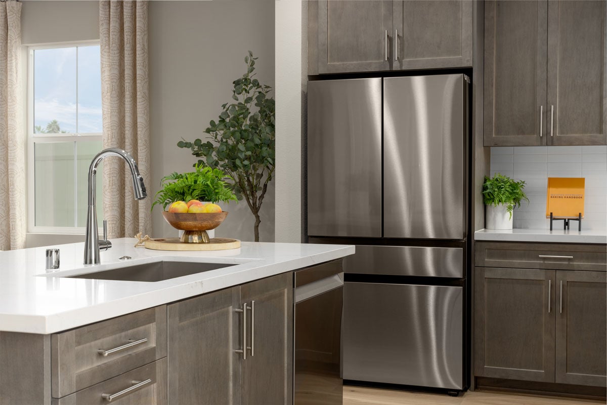 Stainless steel kitchen appliances