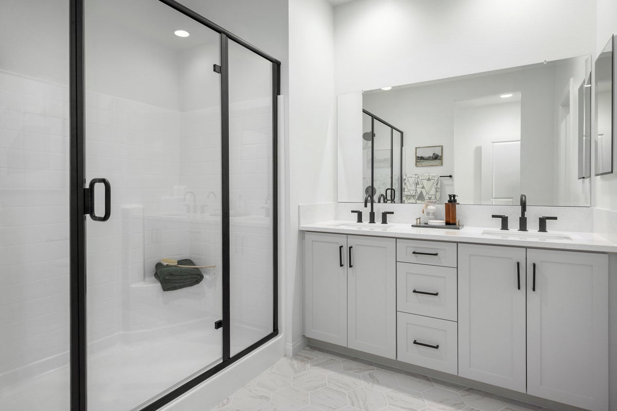 Walk-in shower at primary bath