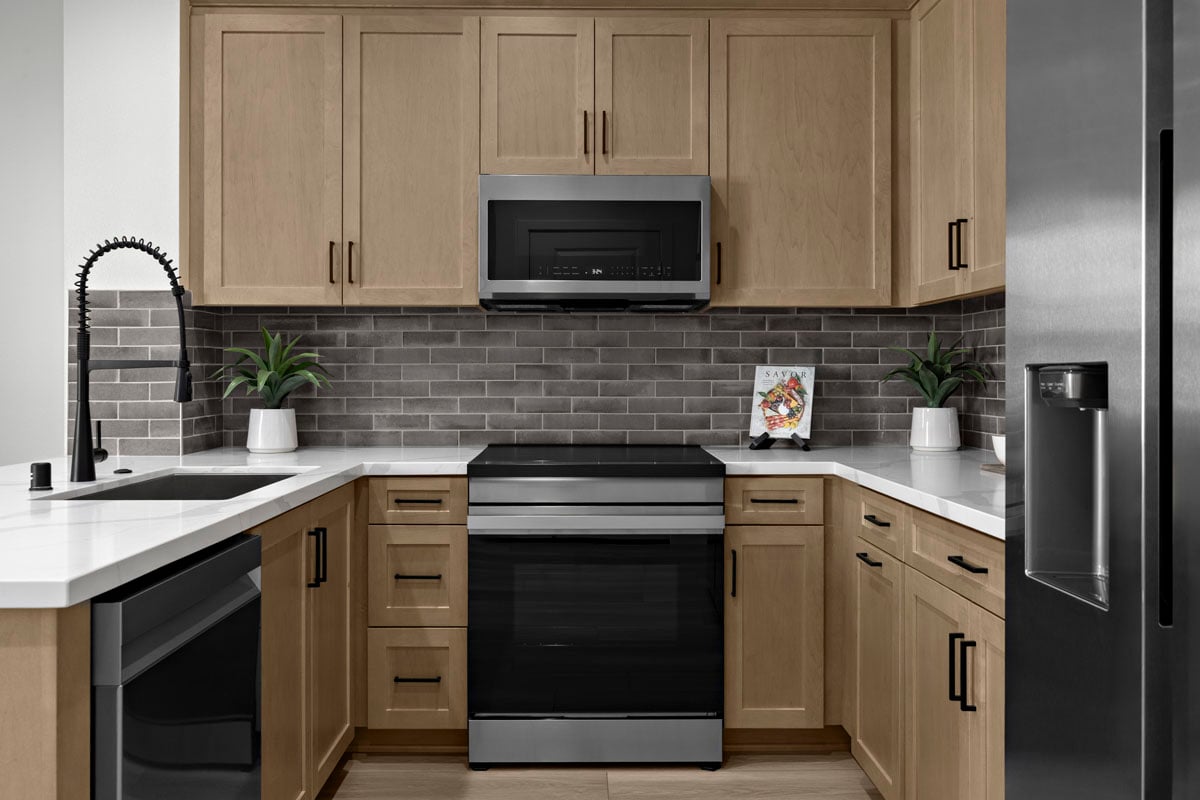 Stainless steel kitchen appliances