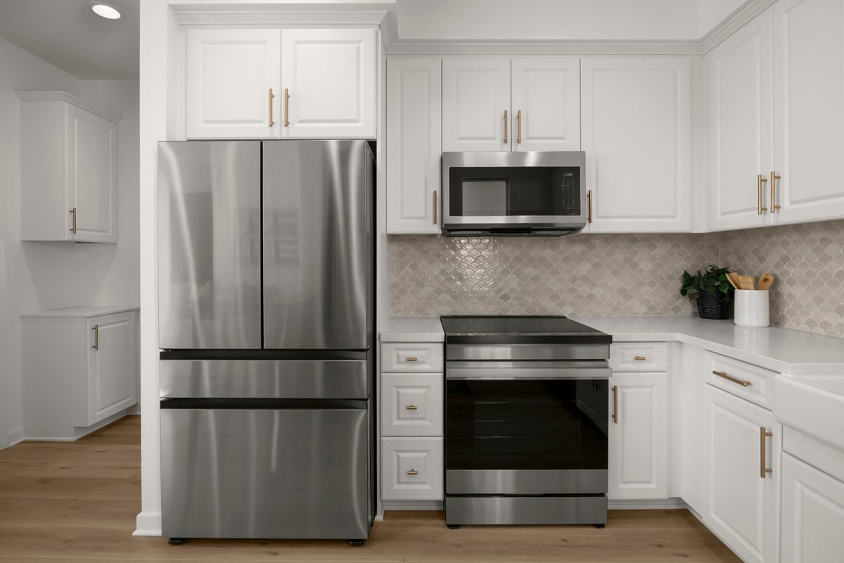 Stainless steel kitchen appliances