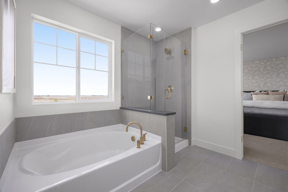 Tub and separate shower at primary bath