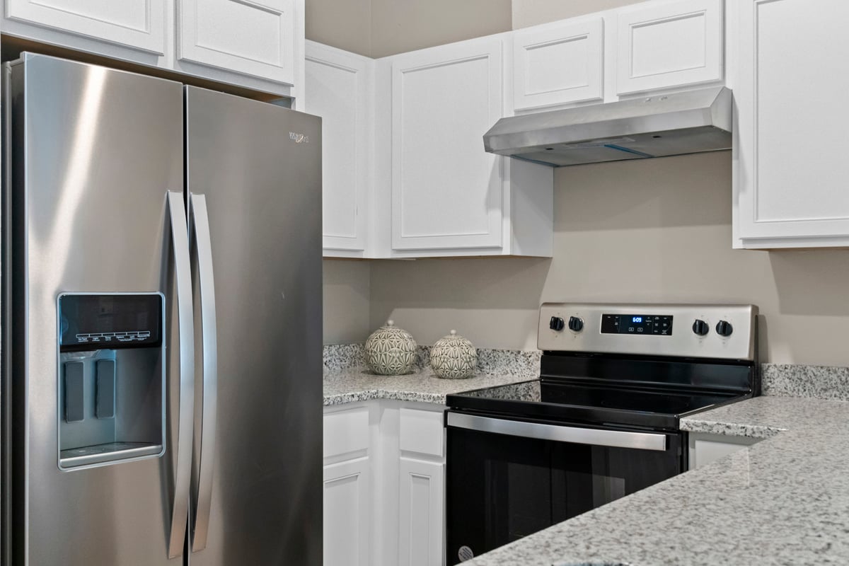 Stainless steel kitchen appliances