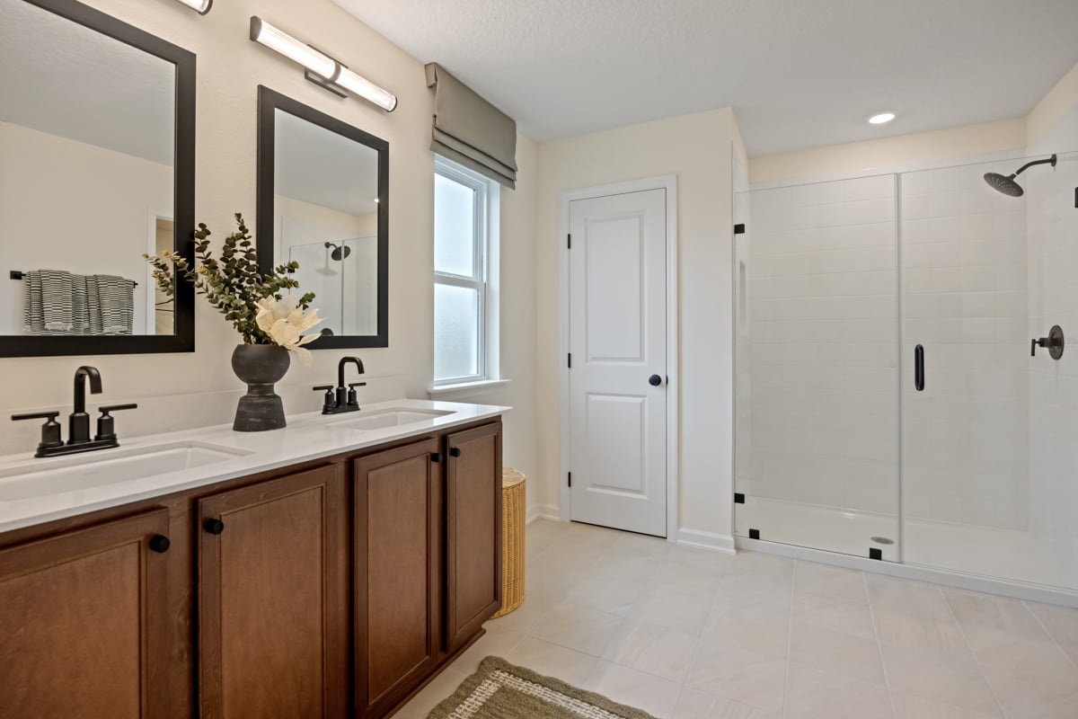 Walk-in shower at primary bath