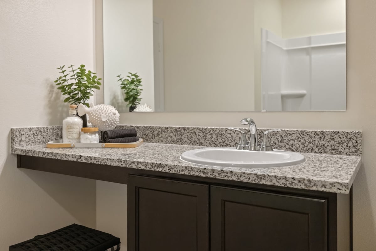 Vanity with knee space at bath 2