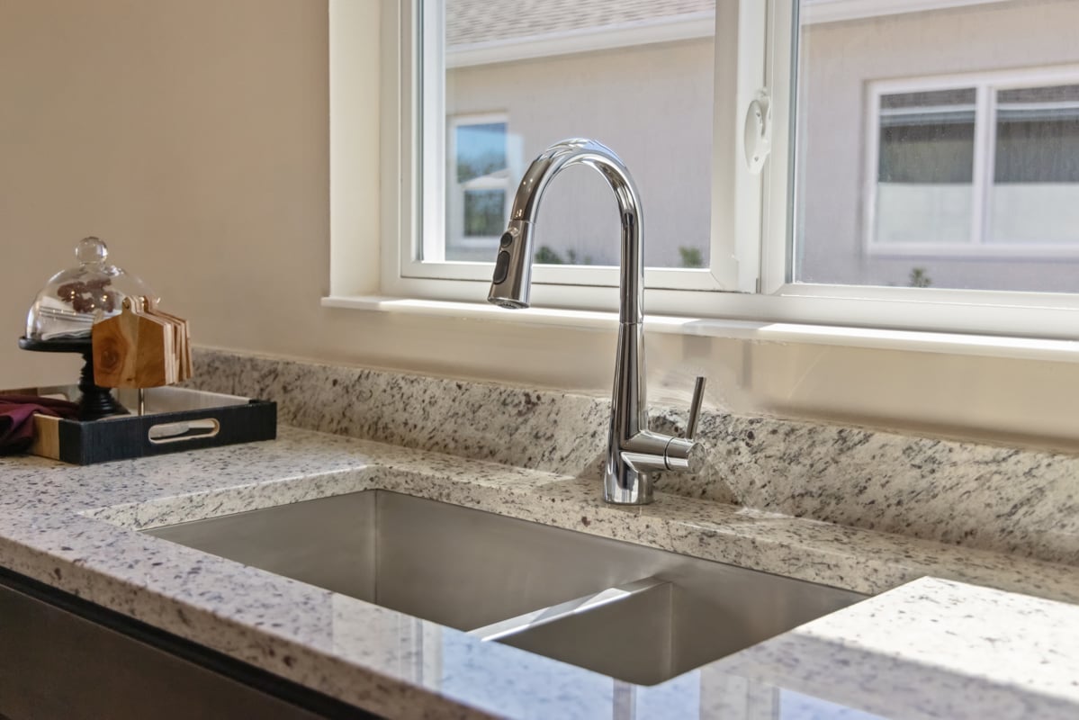 Chrome kitchen faucet